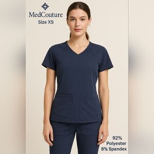 Medcouture Women's Navy Blue Top Blouse Size XS